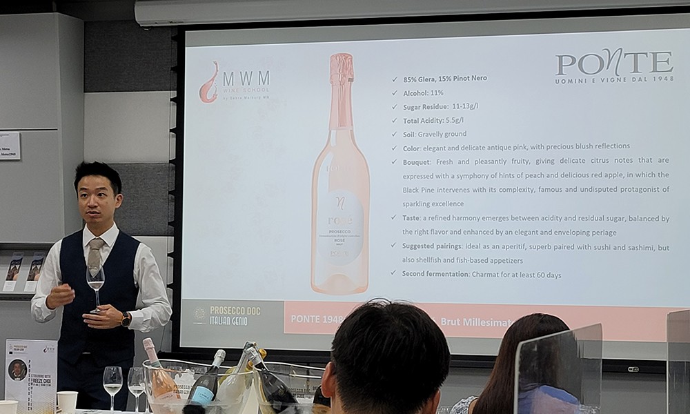 Ponte 1948 Pink Prosecco lauded by Sommelier Reeze Choi 